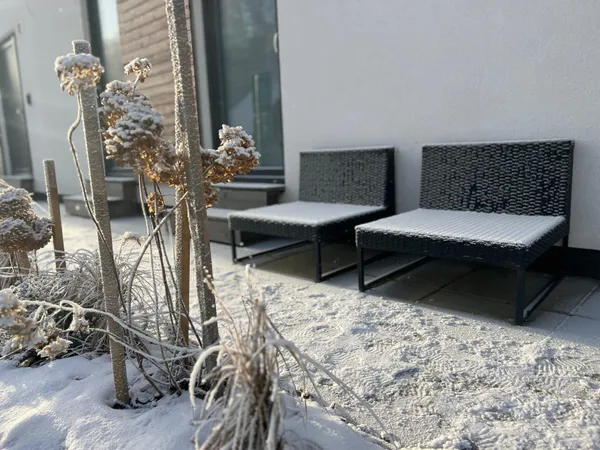 Winter terrace with outdoor seating