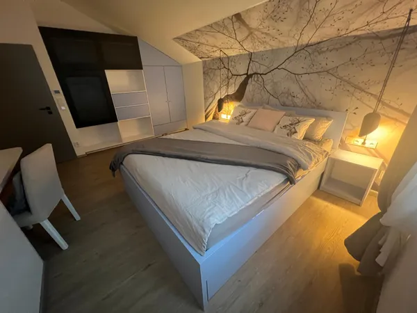 Blue room — double bed